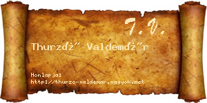 Thurzó Valdemár névjegykártya